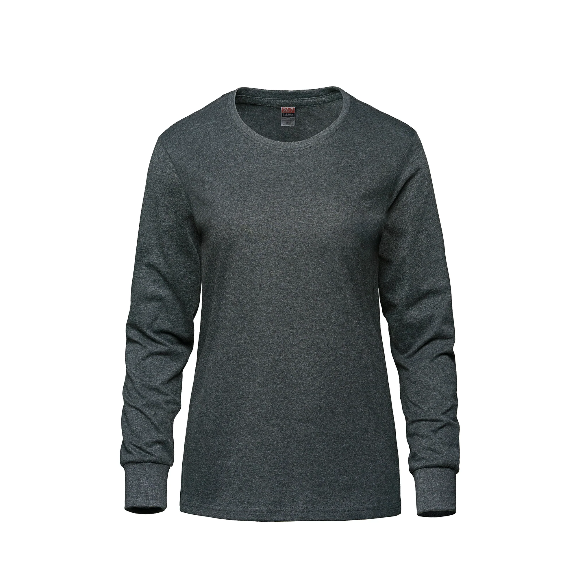 Ladies RING SPUN Combed Cotton Long Sleeve Crewneck T-Shirt-CSW