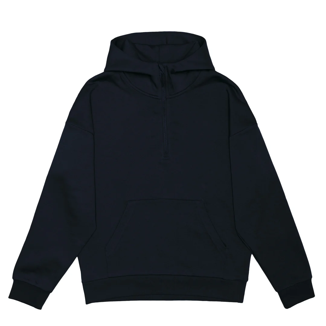 Unisex Drop Shoulder 1/2 Zip Hoodie-JHL